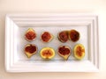 Figs cut on a white tray Royalty Free Stock Photo