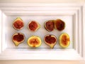 Figs cut on a white tray