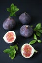 Figs fruit, healthy food, diet, fig, fresh food, violet, green, Royalty Free Stock Photo