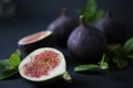 Figs fruit, healthy food, diet, fig, fresh food, violet, green, Royalty Free Stock Photo