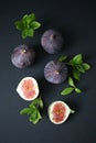 Figs fruit, healthy food, diet, fig, fresh food, violet, green, Royalty Free Stock Photo