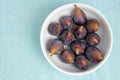 Figs fruits in a bowl, top view Royalty Free Stock Photo