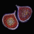 figs fruits of purple fruits, with pulp and whole picture and pattern seasonal natural