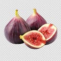 Figs isolated on transparent background Royalty Free Stock Photo
