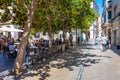 Figueres, Spain, May 28, 2022: Street in the center of Spanish t