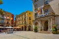 Figueres, Spain, May 28, 2022: Street in the center of Spanish t