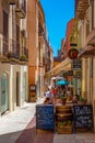 Figueres, Spain, May 28, 2022: Street in the center of Spanish t