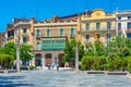 Figueres, Spain, May 28, 2022: Street in the center of Spanish t