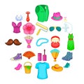 Figuration icons set, cartoon style