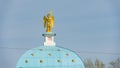 Figure of an angel on a dome of Chapel of the Icon of the Mother of God of Iversk in Tomsk, Siberia. Russia