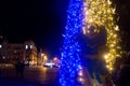 Figure of Archangel Michael on the Christmas tree with a decorations in Kyiv, in Ukraine. New year 2023 Royalty Free Stock Photo