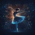 figure of a ballerina among the starry sky, AI generated