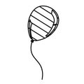 figure balloon with stripes independece day icon