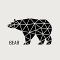 Figure of a bear from polygons of illustrations.
