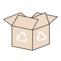 Figure box open with recycle symbol icon, vector illustraction design Royalty Free Stock Photo