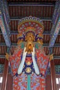 figure of Buddha, ancient Chinese traditional architectural style Royalty Free Stock Photo