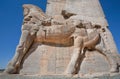 Figure of bull-man Lamassu, historical Assyrian protective deity, in Persepolis