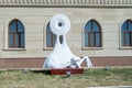 White sculpture of a camel