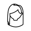 figure casual woman formal face icon