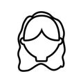 figure casual woman formal face icon