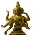 Figure of Chakrasamvara, the deity of meditation in Buddhism, on a white background