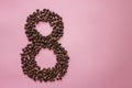 Figure of 8 from coffe beans Royalty Free Stock Photo