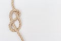 Figure-eight knot or Flemish knot on light rope