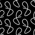 Figure eight - seamless pattern. number 8 scattered chaotically - abstract wallpaper. black and white background for fabric.