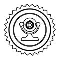 figure emblem computer camera icon Royalty Free Stock Photo