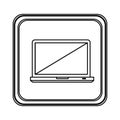 figure emblem laptop icon Royalty Free Stock Photo