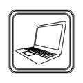 figure emblem laptop icon Royalty Free Stock Photo
