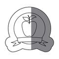 figure emblem long apple fruit icon Royalty Free Stock Photo