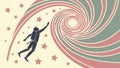 Figure Falling into Abstract Swirling Vortex, Dynamic Art, vector design Generative AI Royalty Free Stock Photo