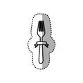 figure fork cutlery with riboon icon