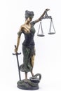 Figure of the goddess of justice with scales. Libra goddess of justice close-up Royalty Free Stock Photo