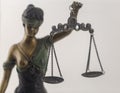 Figure of the goddess of justice with scales. Libra goddess of justice close-up Royalty Free Stock Photo