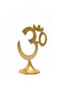 Figure of golden indian symbol aum. isolated