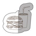 figure hamburger and soda flat icon Royalty Free Stock Photo