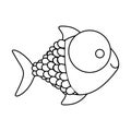 figure happy fish cartoon icon Royalty Free Stock Photo