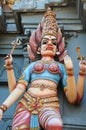 Figure on the Hindu temple on the island of Ceylon.