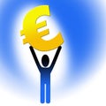 Figure holding euro sign