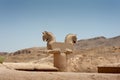 Figure of Homa the griffin bird in Persepolis Takht-e Jamshid Royalty Free Stock Photo