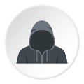 Figure in a hoodie icon circle