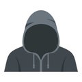 Figure in a hoodie icon isolated