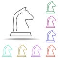 the figure of a horse in chess outline icon. Elements of Sport in multi color style icons. Simple icon for websites, web design,