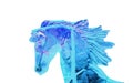 Figure ice horse head with flying mane on white Royalty Free Stock Photo