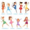 Figure ice skater women beauty sport girls doing exercise and tricks jump characters dancer people performance vector