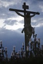 Figure of Jesus on the cross carved in wood by the sculptor Alvarez Duarte Royalty Free Stock Photo