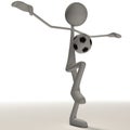 Figure is juggling a football