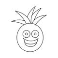 figure kawaii fruit pineapple happy icon Royalty Free Stock Photo